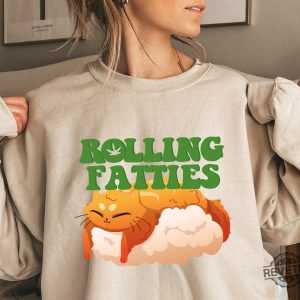 Rolling Fatties Sweatshirt Minimalist 420 Cat Weed Marijuana Tshirt Funny Cat Mom Themed Hoodie revetee 5