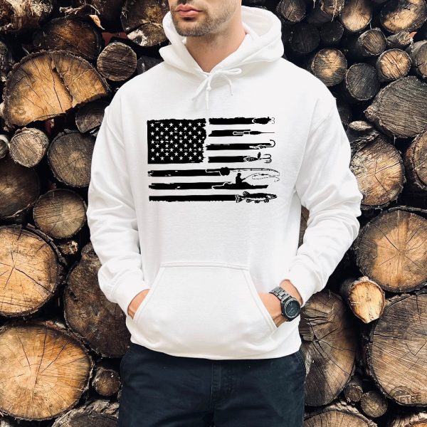 Fishing T Shirt With American Flag Hoodie Patriotic Hoodie American Flag Fishing Hoodie revetee 2