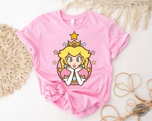 Princess Peach Star Shirt Princess Peach Shirt Princess Peach Crown Shirt Pink Princess Super Mario Shirt revetee 5