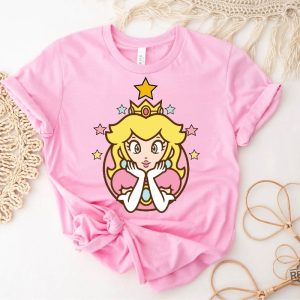 Princess Peach Star Shirt Princess Peach Shirt Princess Peach Crown Shirt Pink Princess Super Mario Shirt revetee 5