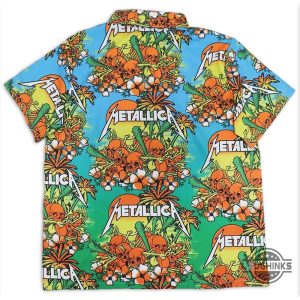 sunset skulls metallica hawaiian shirt and shorts reprinted