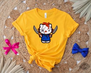 Hello Kitty Chucky Tshirts Halloween Hello Movie Kitty Shirt Kitty Horror Movie Villains Hello Kitty Chucky Shirt revetee 2