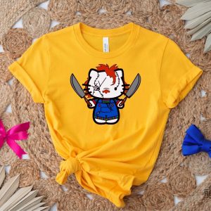 Hello Kitty Chucky Tshirts Halloween Hello Movie Kitty Shirt Kitty Horror Movie Villains Hello Kitty Chucky Shirt revetee 2