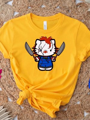 Hello Kitty Chucky Tshirts Halloween Hello Movie Kitty Shirt Kitty Horror Movie Villains Hello Kitty Chucky Shirt revetee 2