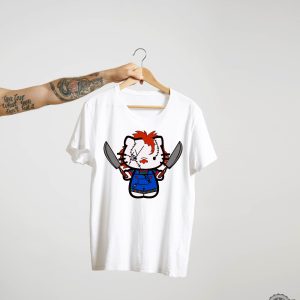 Hello Kitty Chucky Tshirts Halloween Hello Movie Kitty Shirt Kitty Horror Movie Villains Hello Kitty Chucky Shirt revetee 3