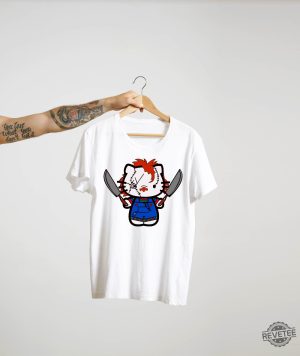 Hello Kitty Chucky Tshirts Halloween Hello Movie Kitty Shirt Kitty Horror Movie Villains Hello Kitty Chucky Shirt revetee 3