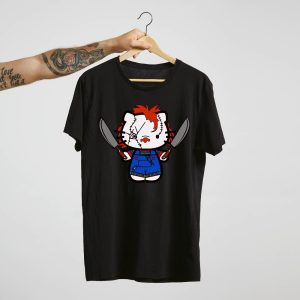 Hello Kitty Chucky Tshirts Halloween Hello Movie Kitty Shirt Kitty Horror Movie Villains Hello Kitty Chucky Shirt revetee 4