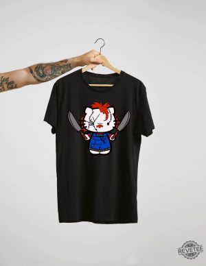 Hello Kitty Chucky Tshirts Halloween Hello Movie Kitty Shirt Kitty Horror Movie Villains Hello Kitty Chucky Shirt revetee 4