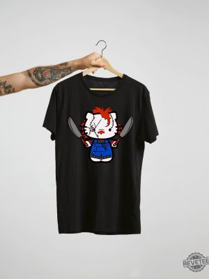 Hello Kitty Chucky Tshirts Halloween Hello Movie Kitty Shirt Kitty Horror Movie Villains Hello Kitty Chucky Shirt revetee 4