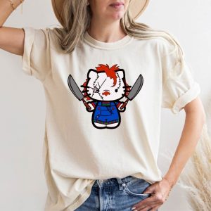 Hello Kitty Chucky Tshirts Halloween Hello Movie Kitty Shirt Kitty Horror Movie Villains Hello Kitty Chucky Shirt revetee 5