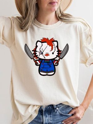 Hello Kitty Chucky Tshirts Halloween Hello Movie Kitty Shirt Kitty Horror Movie Villains Hello Kitty Chucky Shirt revetee 5