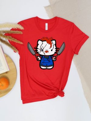 Hello Kitty Chucky Tshirts Halloween Hello Movie Kitty Shirt Kitty Horror Movie Villains Hello Kitty Chucky Shirt revetee 6