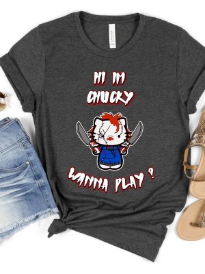 Hello Kitty Shirt Hello Kitty Horror Movie Shirt Horror Movie Hi Im Chucky Shirt Hello Kitty Chucky Shirt revetee 2