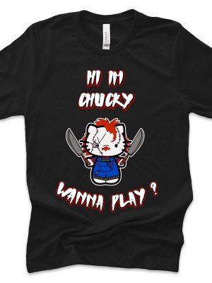 Hello Kitty Shirt Hello Kitty Horror Movie Shirt Horror Movie Hi Im Chucky Shirt Hello Kitty Chucky Shirt revetee 3