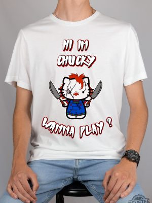 Hello Kitty Shirt Hello Kitty Horror Movie Shirt Horror Movie Hi Im Chucky Shirt Hello Kitty Chucky Shirt revetee 4