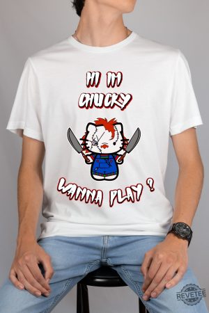 Hello Kitty Shirt Hello Kitty Horror Movie Shirt Horror Movie Hi Im Chucky Shirt Hello Kitty Chucky Shirt revetee 4