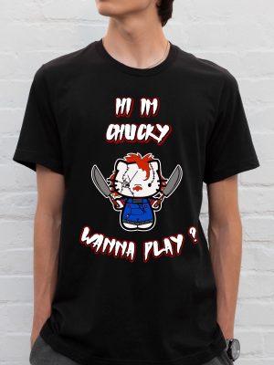 Hello Kitty Shirt Hello Kitty Horror Movie Shirt Horror Movie Hi Im Chucky Shirt Hello Kitty Chucky Shirt revetee 5