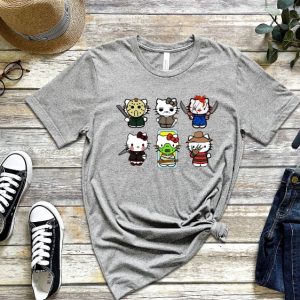 Halloween Hello Movie Kitty Shirt Kitty Horror Movie Villains Kitty In Scary Movie Costume Hello Kitty Chucky Shirt revetee 2