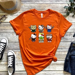 Halloween Hello Movie Kitty Shirt Kitty Horror Movie Villains Kitty In Scary Movie Costume Hello Kitty Chucky Shirt revetee 3