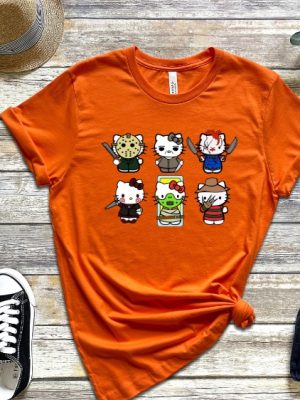 Halloween Hello Movie Kitty Shirt Kitty Horror Movie Villains Kitty In Scary Movie Costume Hello Kitty Chucky Shirt revetee 3