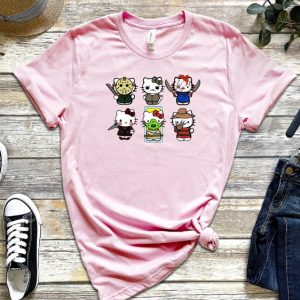 Halloween Hello Movie Kitty Shirt Kitty Horror Movie Villains Kitty In Scary Movie Costume Hello Kitty Chucky Shirt revetee 5