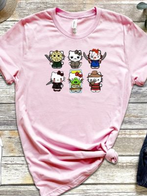 Halloween Hello Movie Kitty Shirt Kitty Horror Movie Villains Kitty In Scary Movie Costume Hello Kitty Chucky Shirt revetee 5