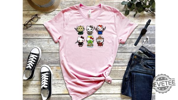 Halloween Hello Movie Kitty Shirt Kitty Horror Movie Villains Kitty In Scary Movie Costume Hello Kitty Chucky Shirt revetee 5