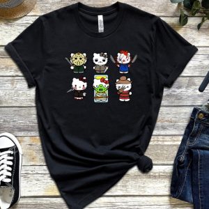 Halloween Hello Movie Kitty Shirt Kitty Horror Movie Villains Kitty In Scary Movie Costume Hello Kitty Chucky Shirt revetee 6