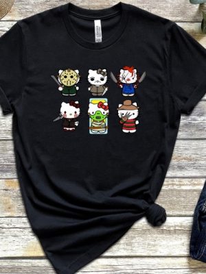 Halloween Hello Movie Kitty Shirt Kitty Horror Movie Villains Kitty In Scary Movie Costume Hello Kitty Chucky Shirt revetee 6