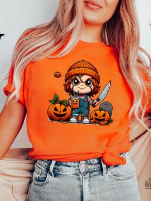 Halloween Chucky Shirt Halloween Horror Characters Shirt Chucky Hoodie Hello Kitty Chucky Shirt revetee 4