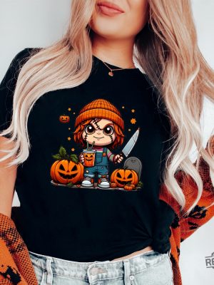 Halloween Chucky Shirt Halloween Horror Characters Shirt Chucky Hoodie Hello Kitty Chucky Shirt revetee 5