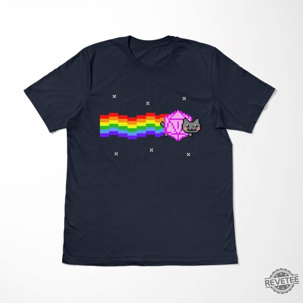 Nyan D20 Cat Shirt Dnd Shirt Dungeons And Cats Shirt Nyan Cat Shirt revetee 3