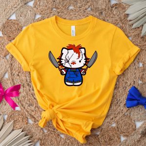 Hello Kitty Chucky Tshirts Halloween Hello Movie Kitty Shirt Hello Kitty Chucky Shirt revetee 2