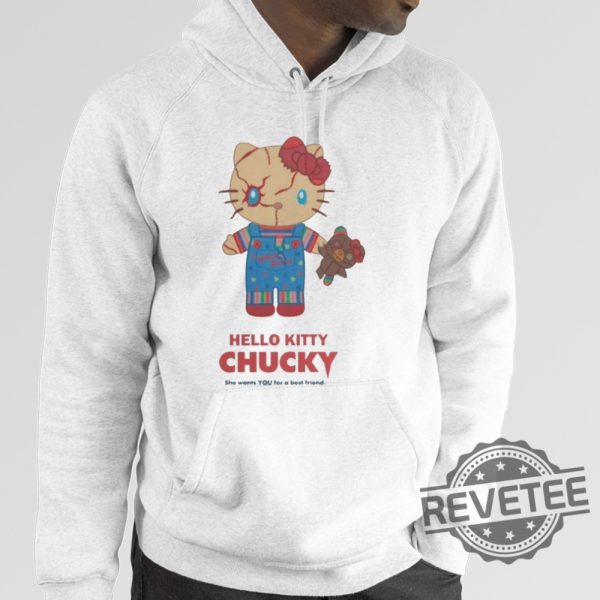 Hello Kitty Chucky Merch 2023 Universal Studios Hello Kitty Chucky Ringer Shirt Hello Kitty Chucky Shirt revetee 1