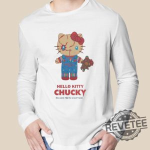 Hello Kitty Chucky Merch 2023 Universal Studios Hello Kitty Chucky Ringer Shirt Hello Kitty Chucky Shirt revetee 2