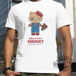 Hello Kitty Chucky Merch 2023 Universal Studios Hello Kitty Chucky Ringer Shirt Hello Kitty Chucky Shirt revetee 3