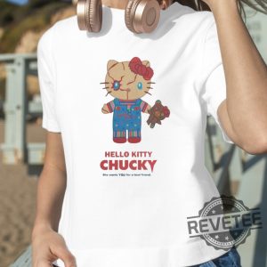 Hello Kitty Chucky Merch 2023 Universal Studios Hello Kitty Chucky Ringer Shirt Hello Kitty Chucky Shirt revetee 4