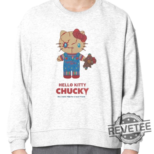 Hello Kitty Chucky Merch 2023 Universal Studios Hello Kitty Chucky Ringer Shirt Hello Kitty Chucky Shirt revetee 5