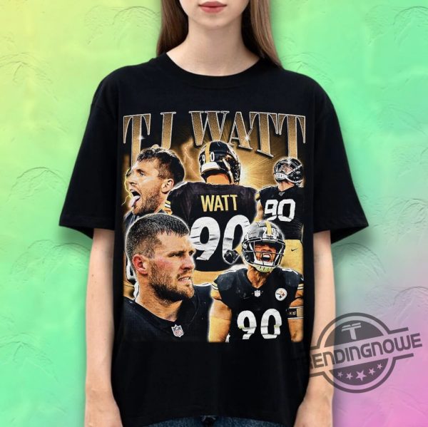 Tj Watt T Shirt Tj Watt Shirt Vintage Sport Tee Retro American Football Shirt Pittsburgh Steelers Shirt trendingnowe 1