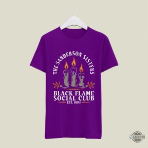 sanderson sisters black flame candle social club shirt hocus pocus witches halloween 90s nostalgic gift laughinks 4