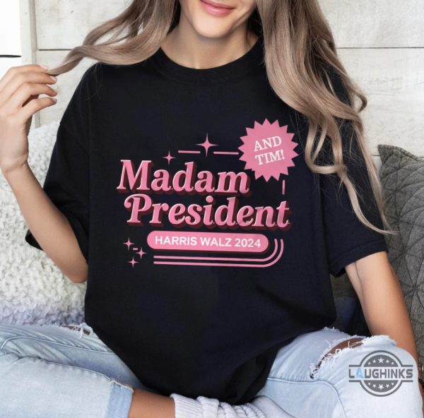 barbie madam president kamala and tim shirt harris walz 2024 tee