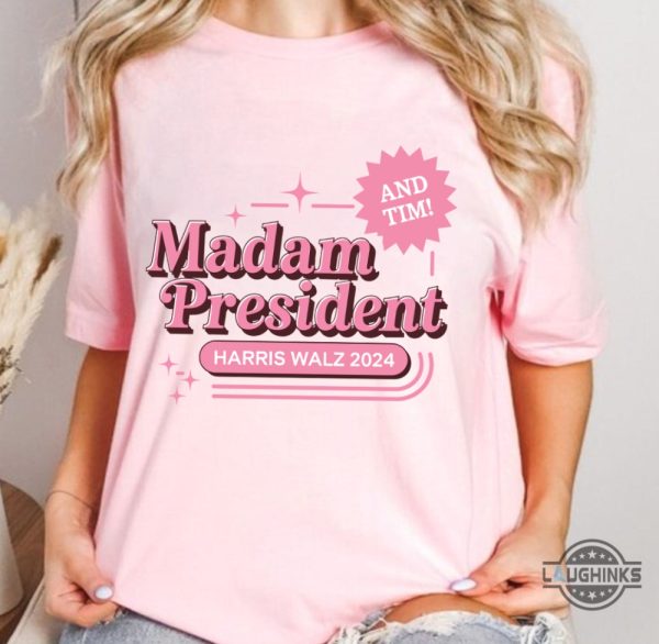 barbie madam president kamala and tim shirt harris walz 2024 tee