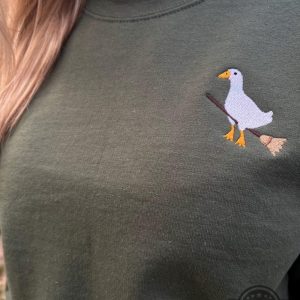 spooky silly goose riding broomstick halloween embroidered sweatshirt t shirt hoodie laughinks 3