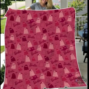 pink barbie ghost blanket cute halloween gift