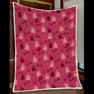 pink barbie ghost blanket cute halloween gift