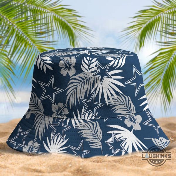 new tropical leaves dallas cowboys bucket hat