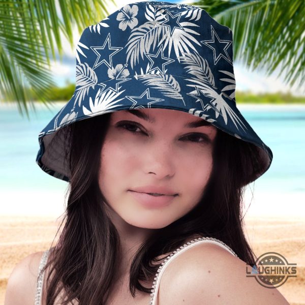 new tropical leaves dallas cowboys bucket hat