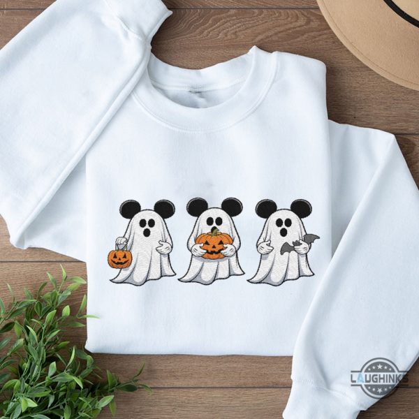 trick or treat mickey ghosts embroidered sweatshirt t shirt hoodie disney halloween spooky tshirt gift laughinks 5