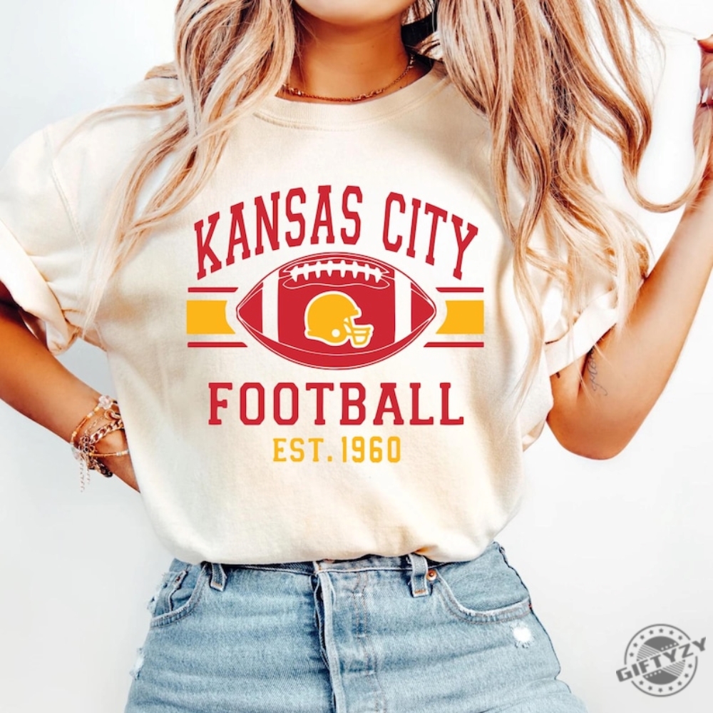 Kansas City Football Shirt Trendy Kansas City Fan Hoodie Football Crewneck Sweatshirt Kansas City Tshirt Game Day Tee Taylor Travis Shirt