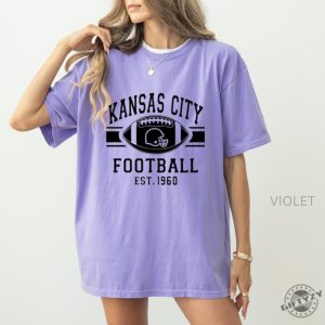 Kansas City Football Shirt Trendy Kansas City Fan Hoodie Football Crewneck Sweatshirt Kansas City Tshirt Game Day Tee Taylor Travis Shirt giftyzy 4